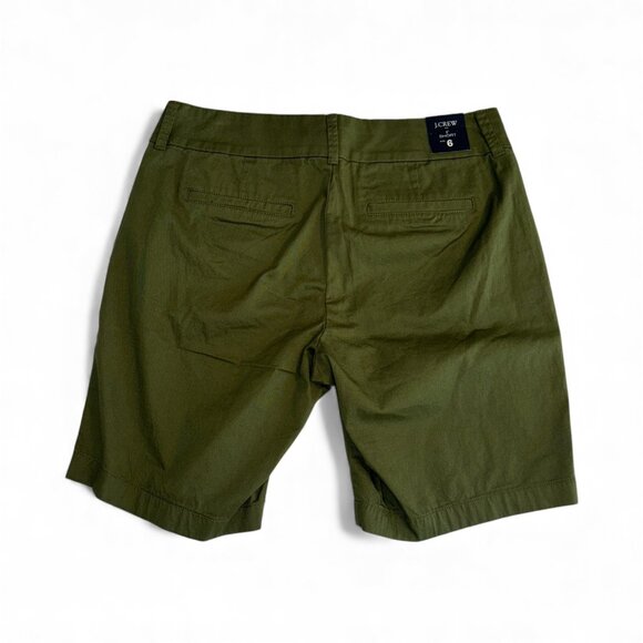 New J.Crew Olive Forrest Green Chino Shorts NWT Size 6 Cotton 9” Inseam Classic - Picture 4 of 10